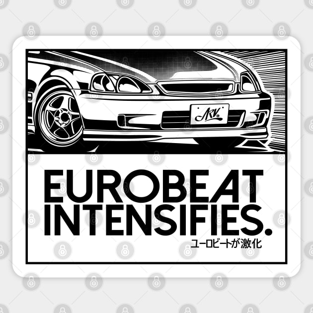 EUROBEAT INTENSIFIES - CIVIC EK9 Sticker by ARVwerks